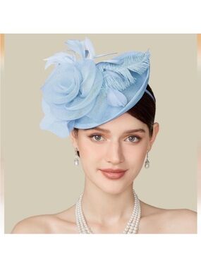 🐎NEW! GORGEOUS Baby Blue Kentucky Derby Hat